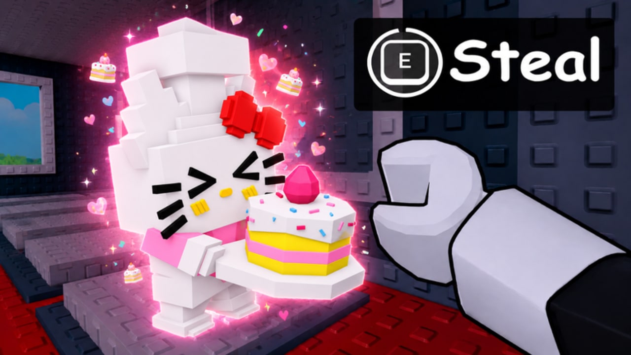 Stealing a glowing cake Hello Kitty in Dont Wake the Kitty on Roblox